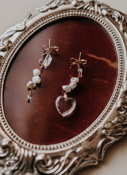 Menagerie Crystal and Glass on Gold Bows