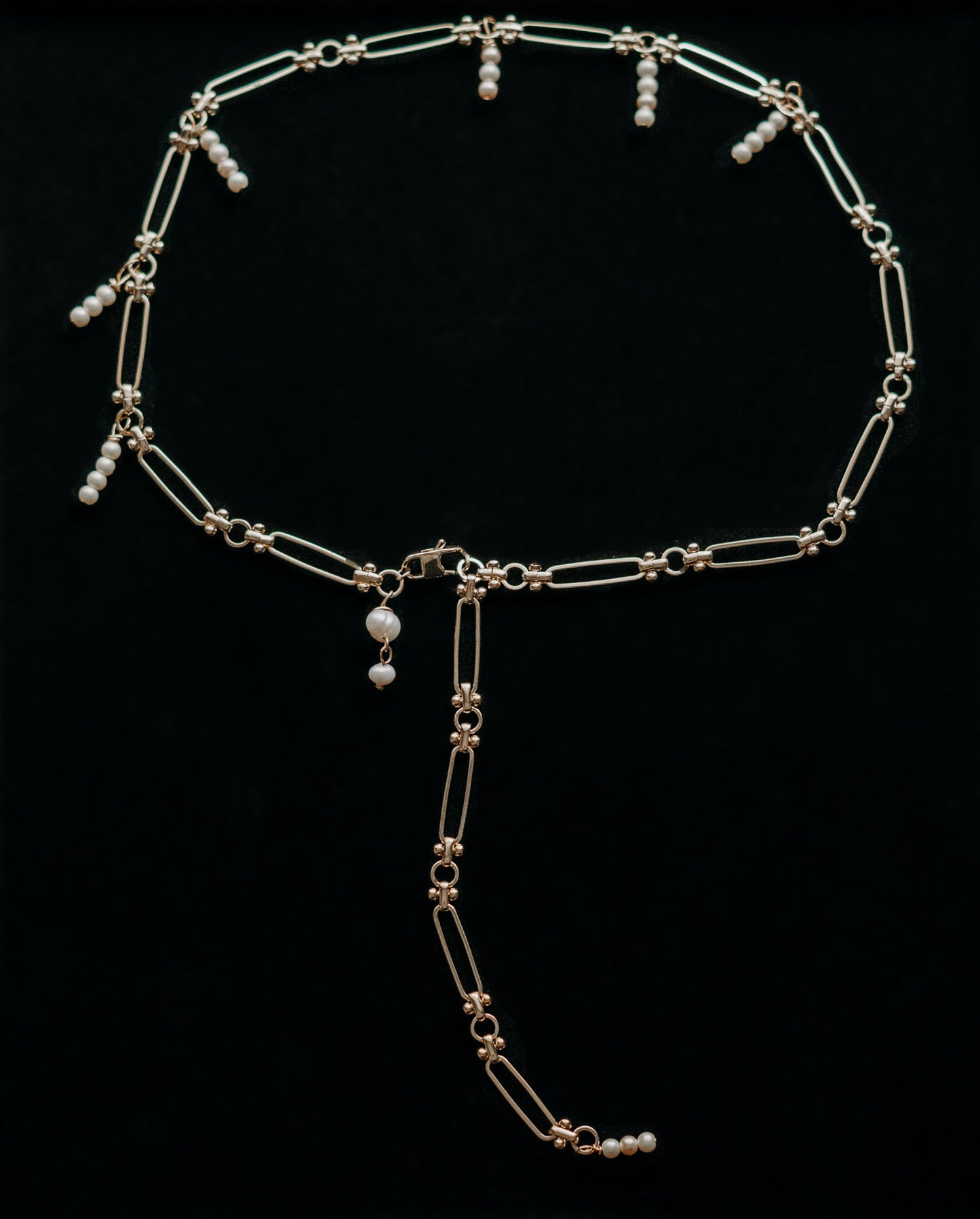 Gold Pearl Drop Necklace (multi wear)