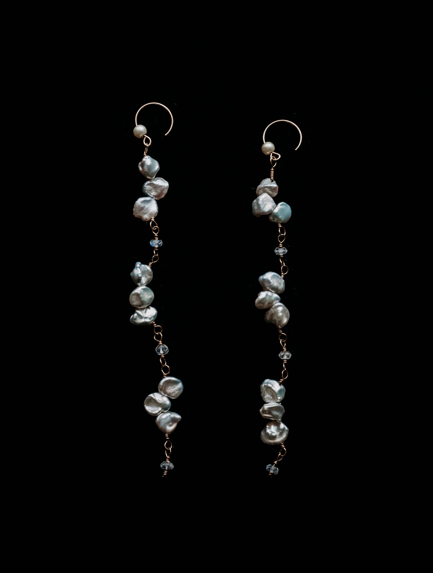 Genuine Freshwater Pearl Drops on Gold