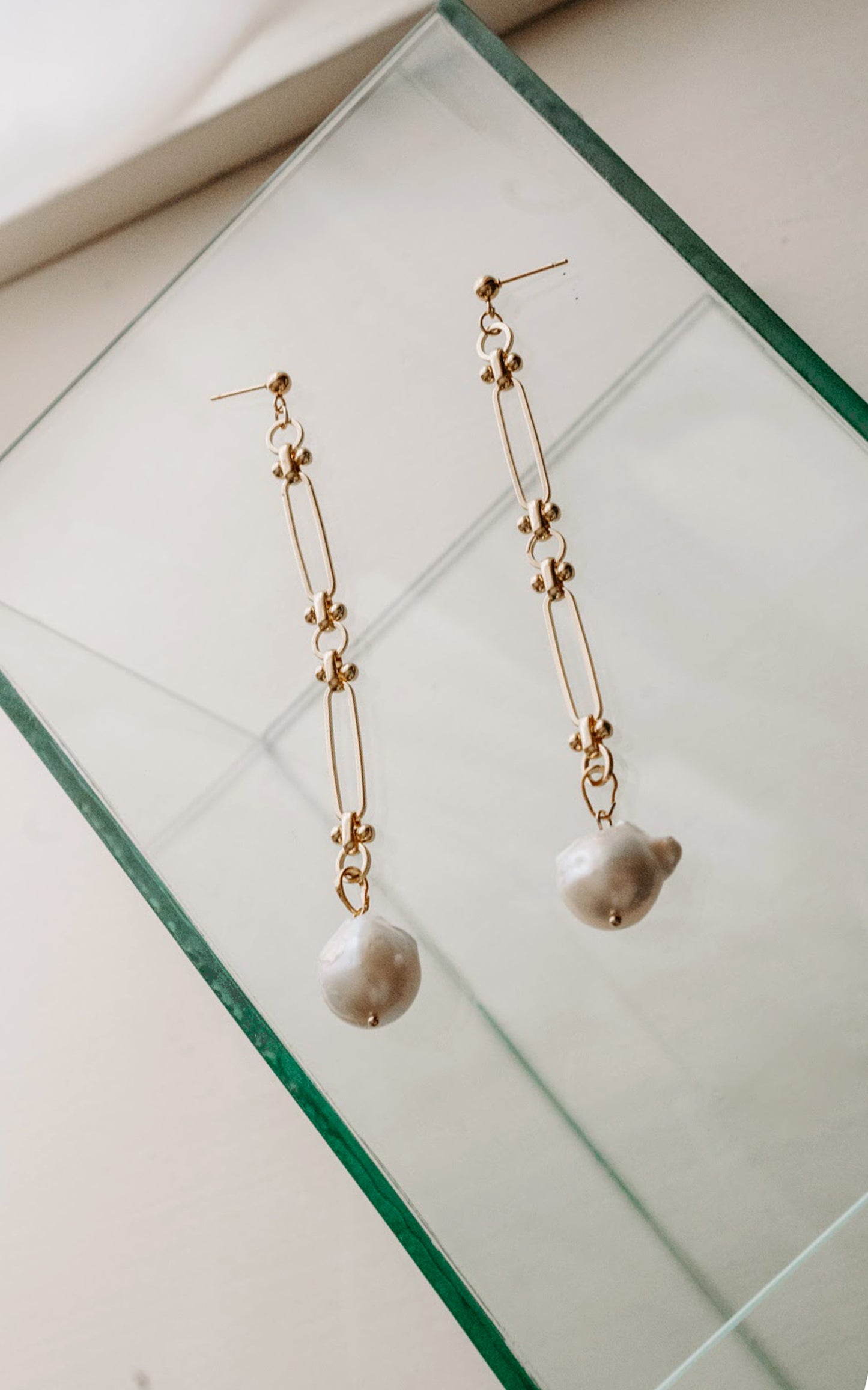 Baroque Pearl Drops on Gold
