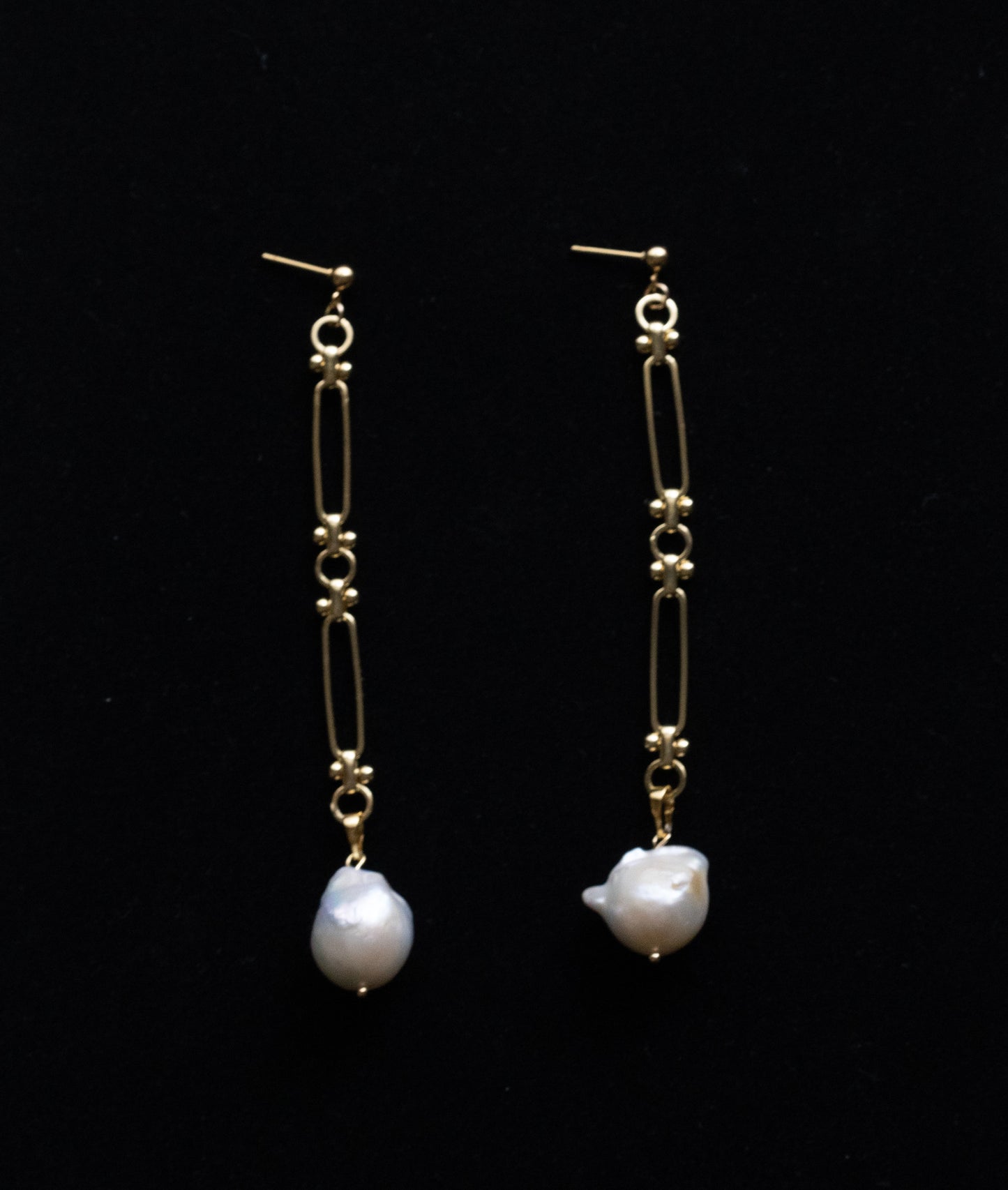 Baroque Pearl Drops on Gold